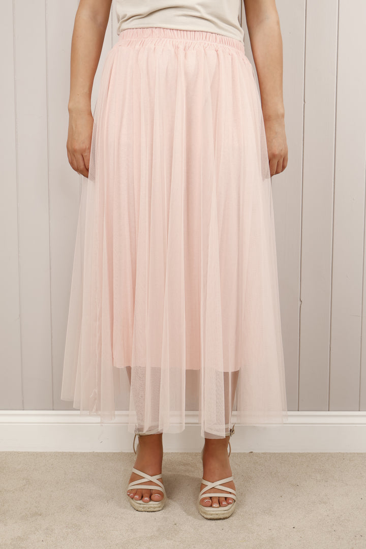 Dilly Plain net skirt Pink