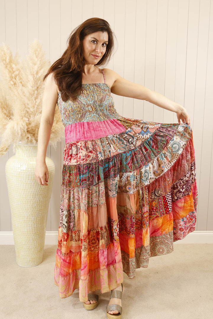 Boho Patchwork Maxi Dress