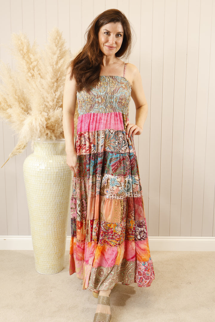 Boho Patchwork Maxi Dress
