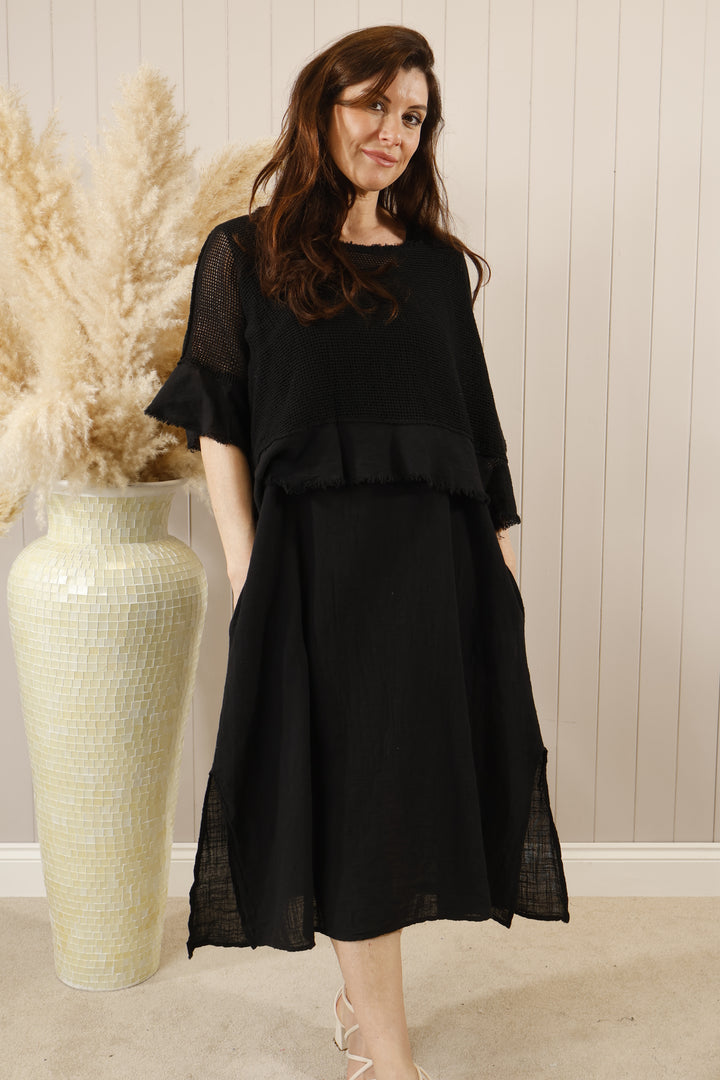 Bessie Two piece dress Black