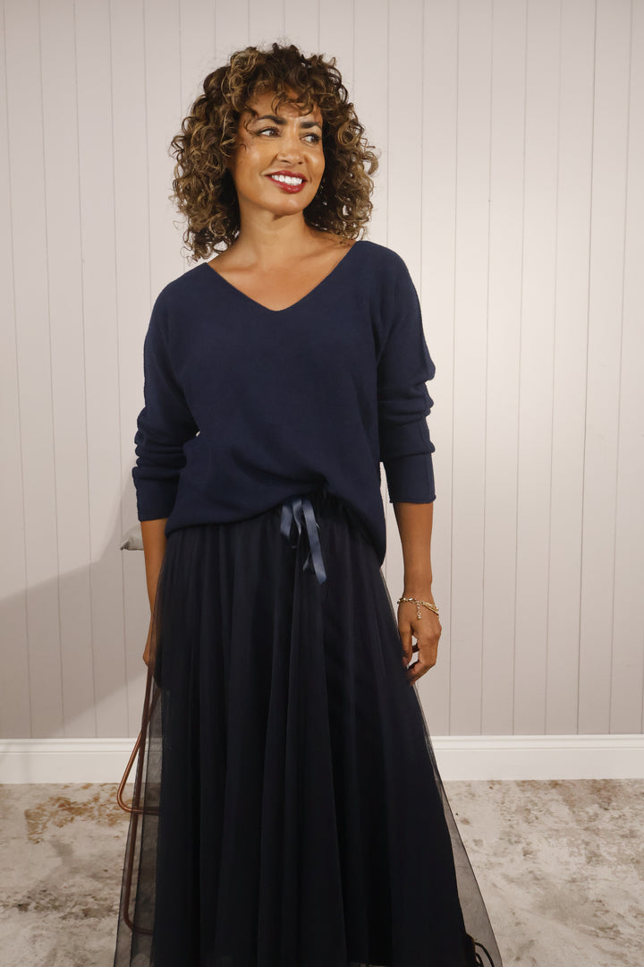Anabelle V-Neck Jumper Navy