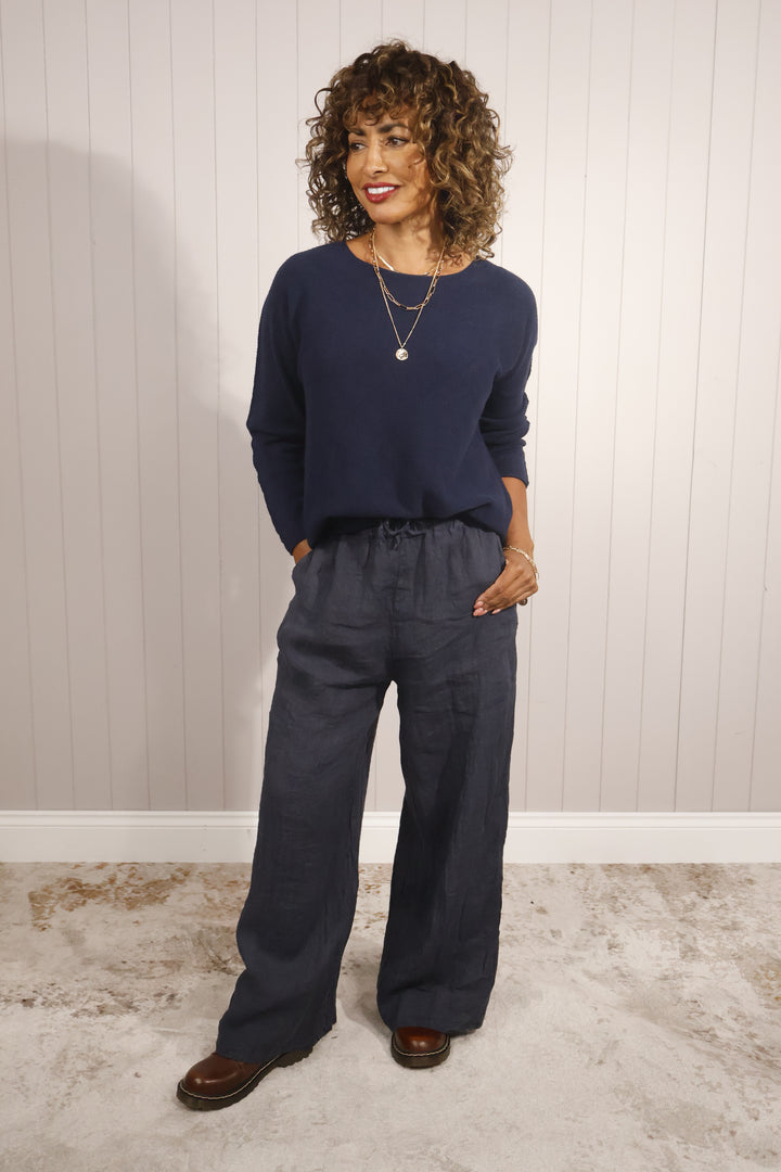 Anabelle Round Neck Jumper Navy
