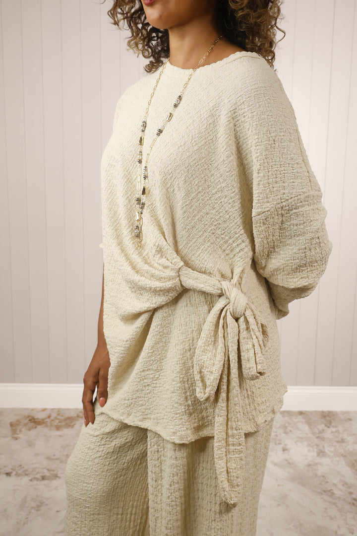 Millie Tie Side Co-ord Set Cream