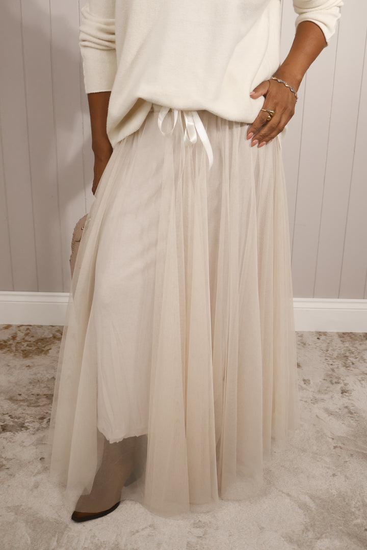 Tulle A-Line Skirt Ivory