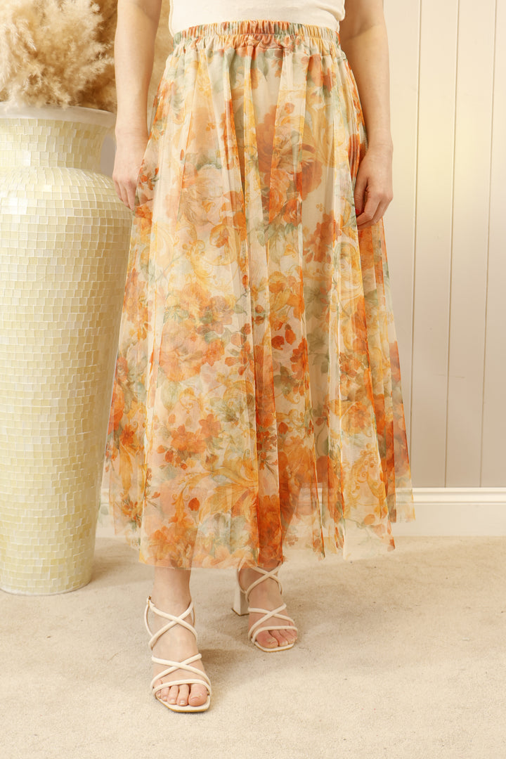 Floral Tulle Skirt Clementine