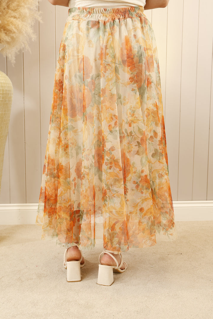 Floral Tulle Skirt Clementine