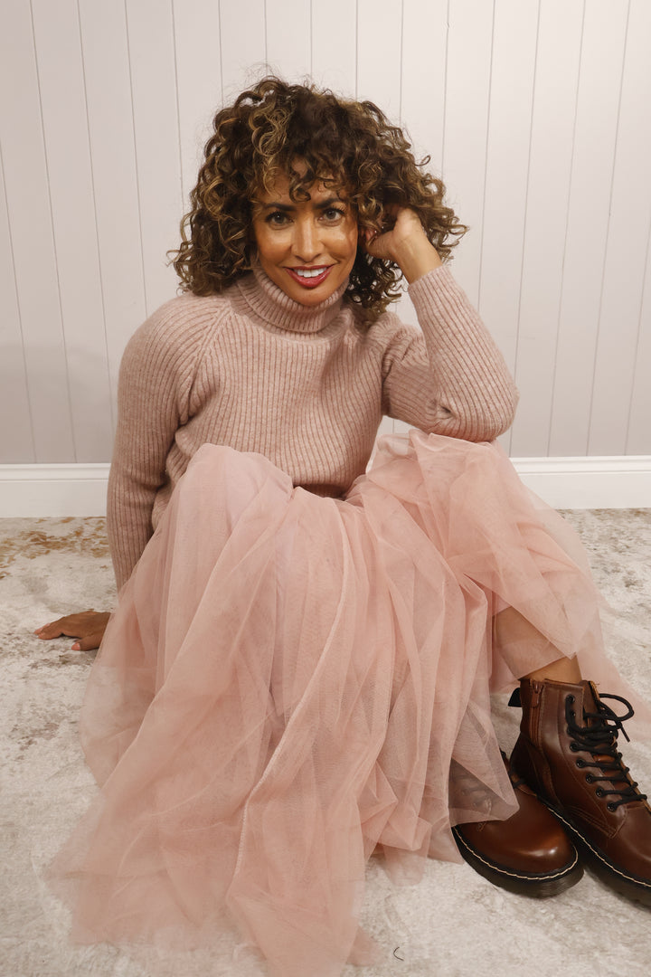 Carrie Tulle Skirt Dusky Pink