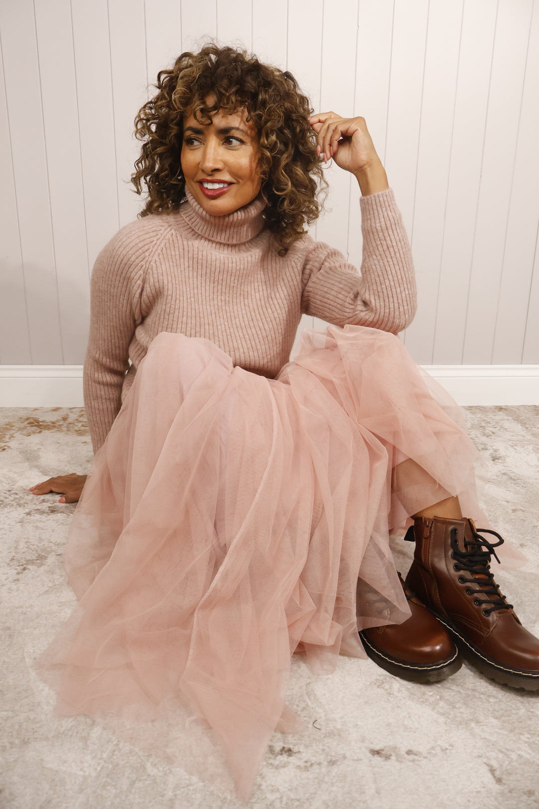 Carrie Tulle Skirt Dusky Pink