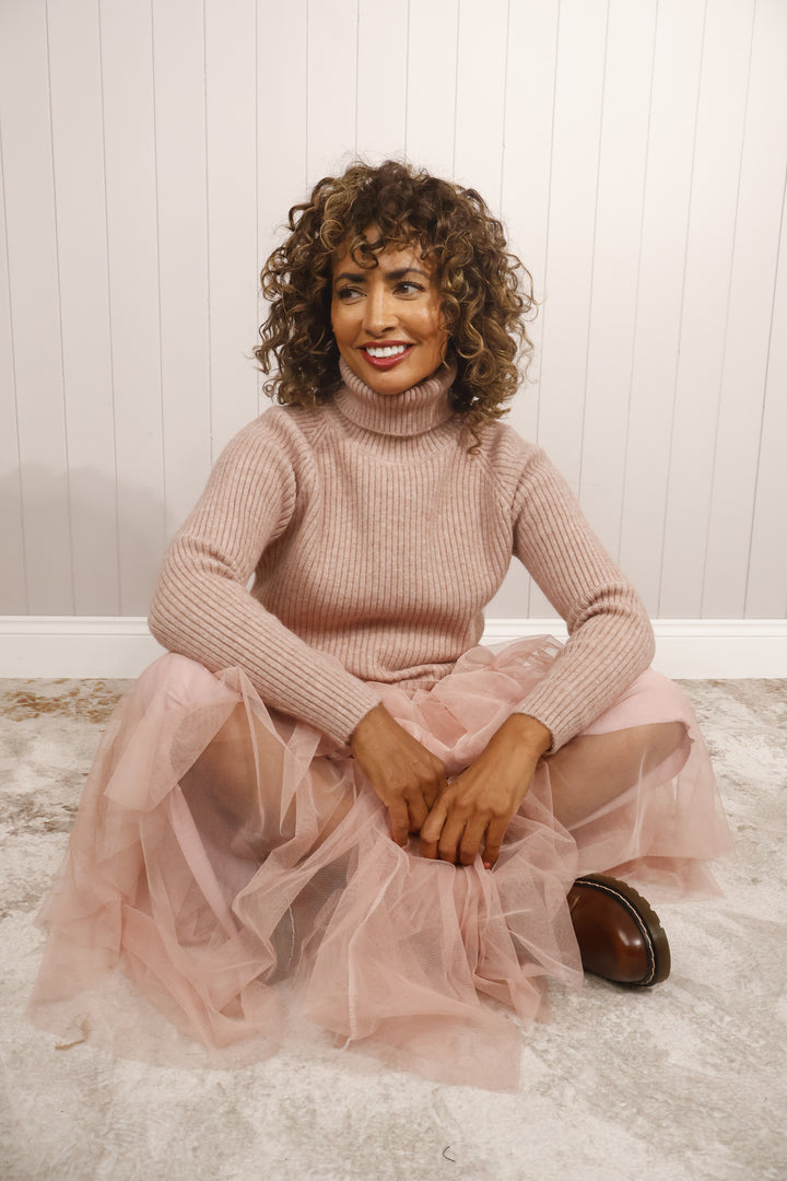 Carrie Tulle Skirt Dusky Pink