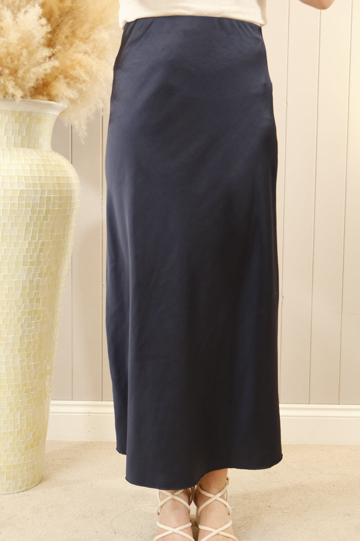 Beatrice Satin skirt Navy