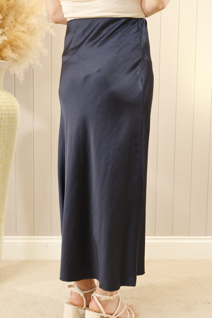 Beatrice Satin skirt Navy