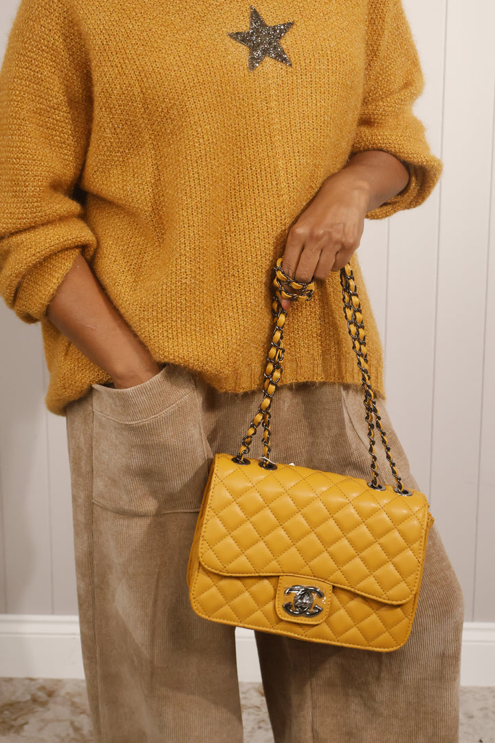 Cora quilted handbag  Mustard