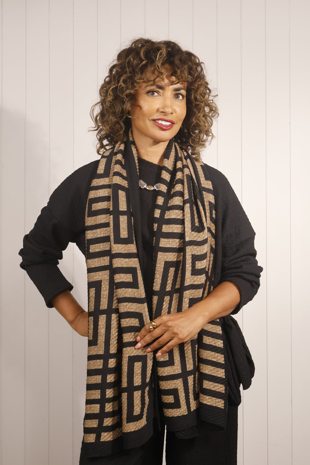 Crinkle Scarf Camel