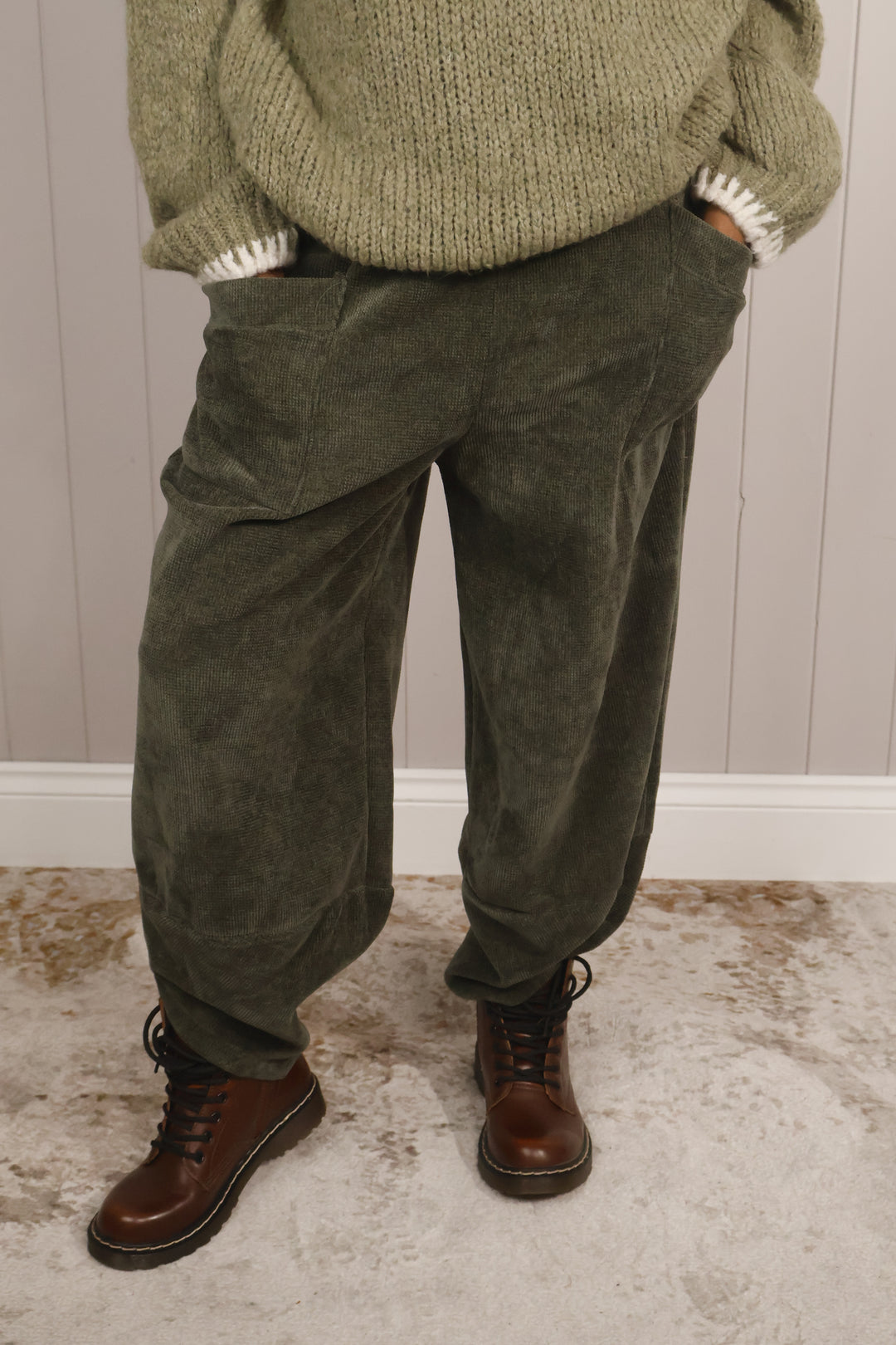 Tahlia Chenille Trousers Khaki