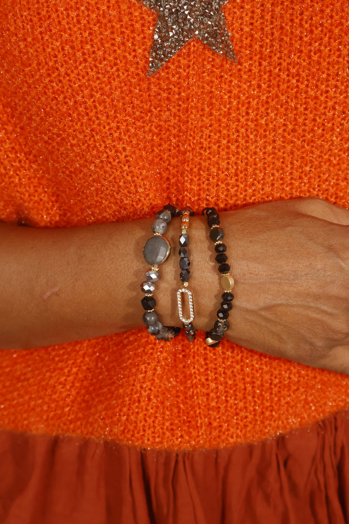 Mitzi Multi Bead Bracelet Black