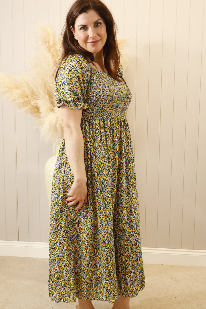 Toscana Midaxi Dress Black Ditsy