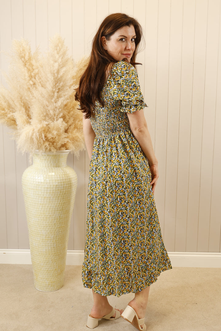 Toscana Midaxi Dress Black Ditsy