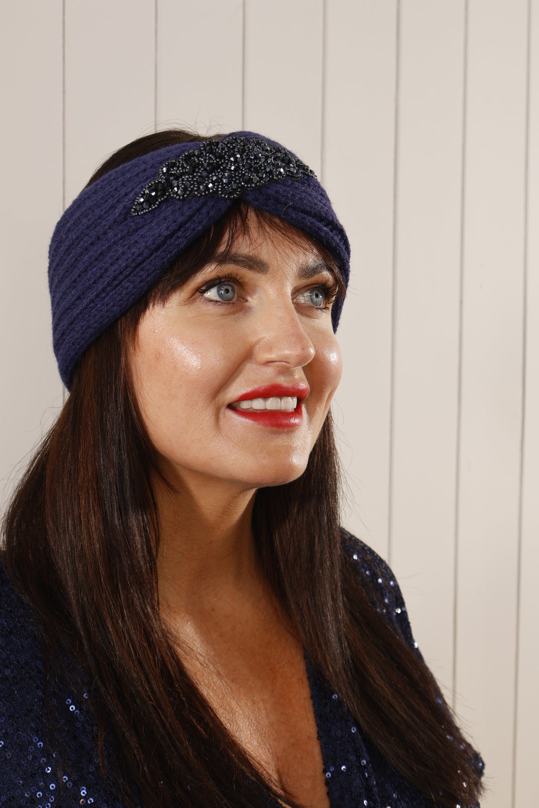 Jemma Jewel headband Navy