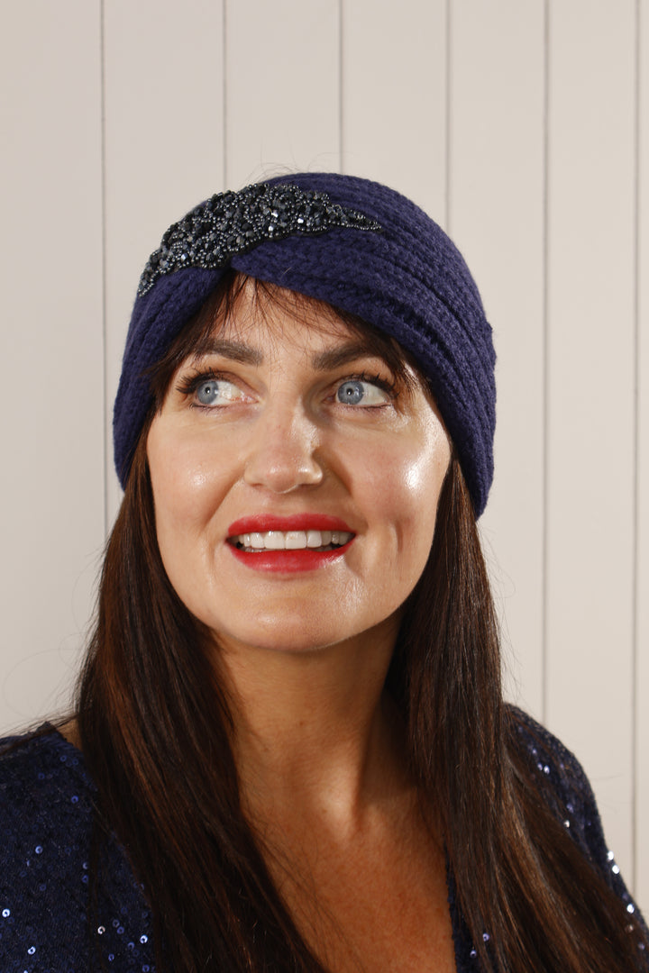 Jemma Jewel headband Navy