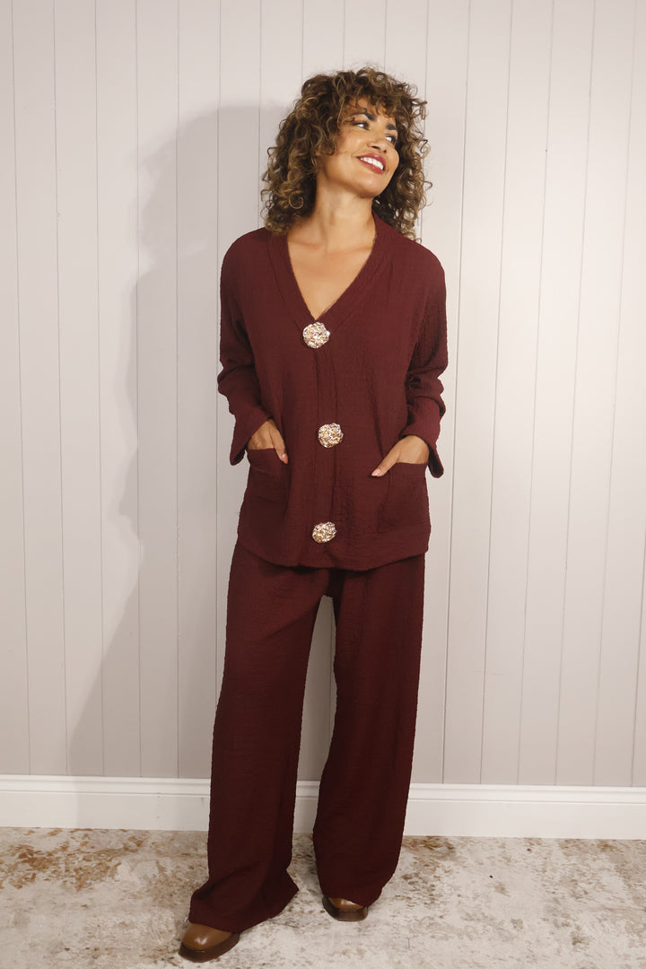 Mandy Co-ord Set Bordeaux
