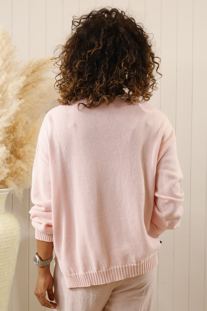 Diana V Neck jumper Pink