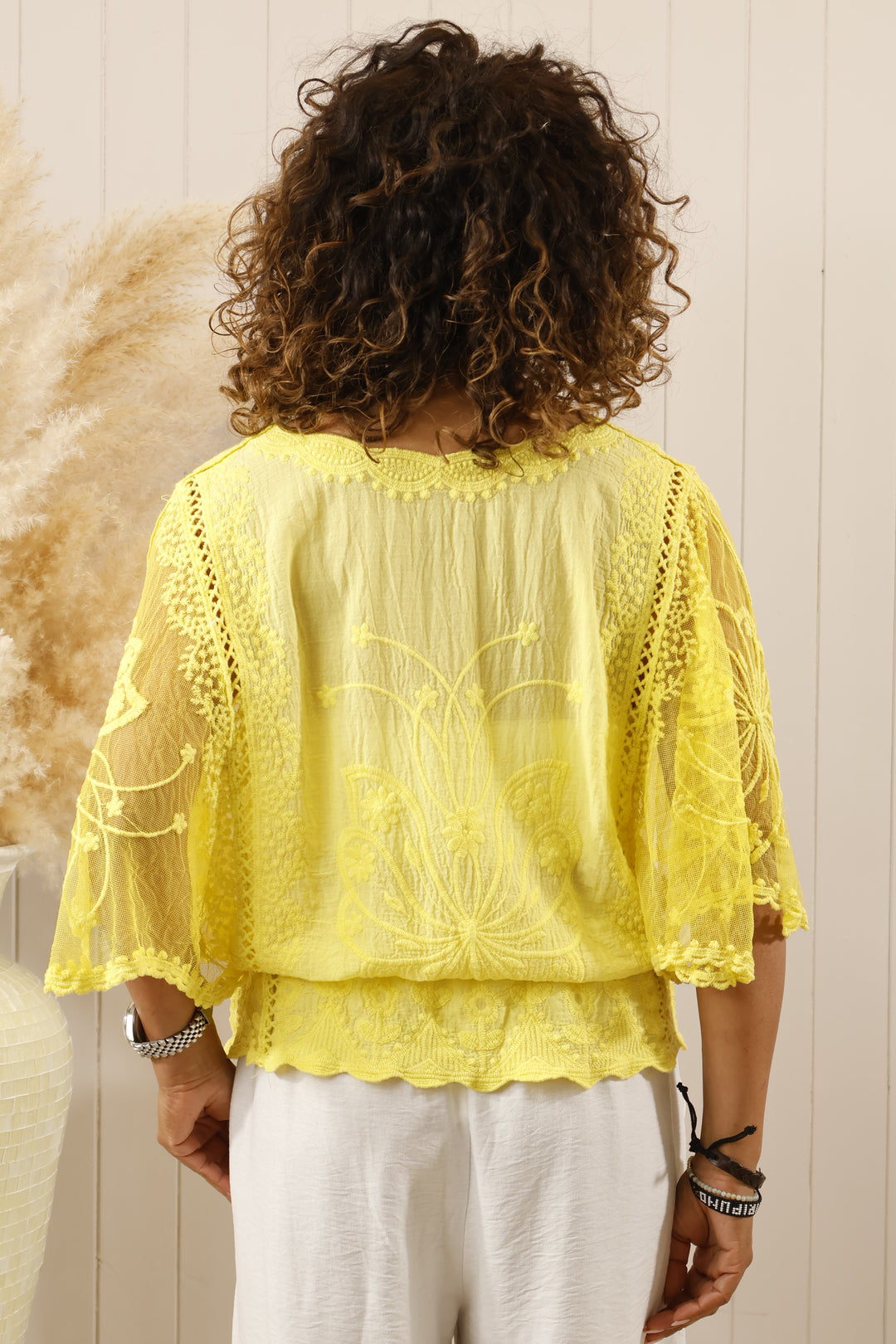 Sasha Sheer Top Yellow