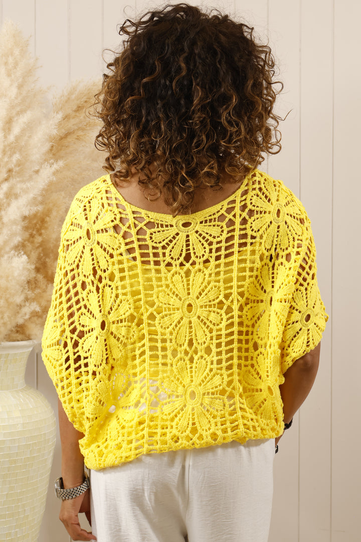 Esther Crochet Top Yellow
