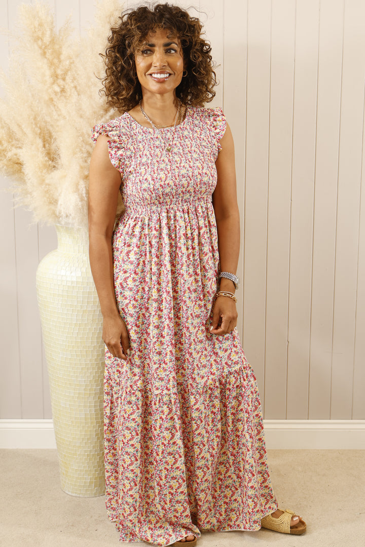 Toscana Maxi Dress Pink Ditsy