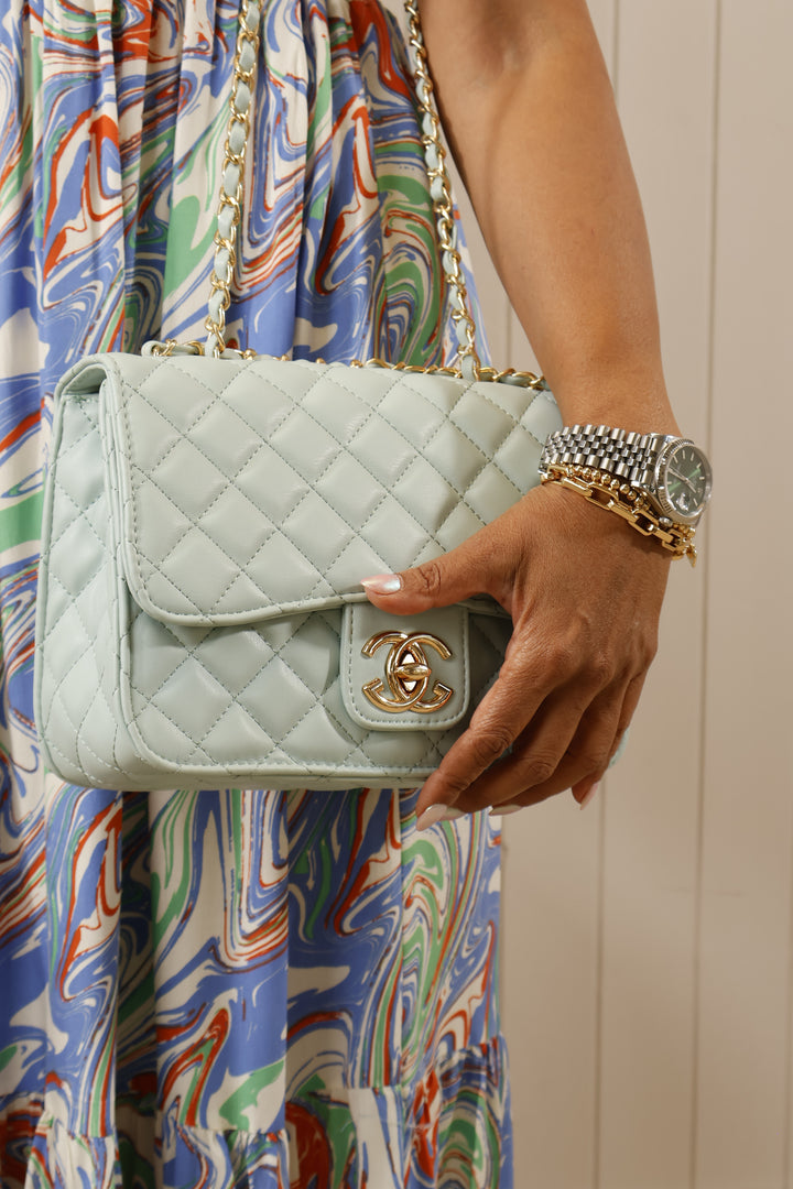 Cora Quilted Handbag Duckegg