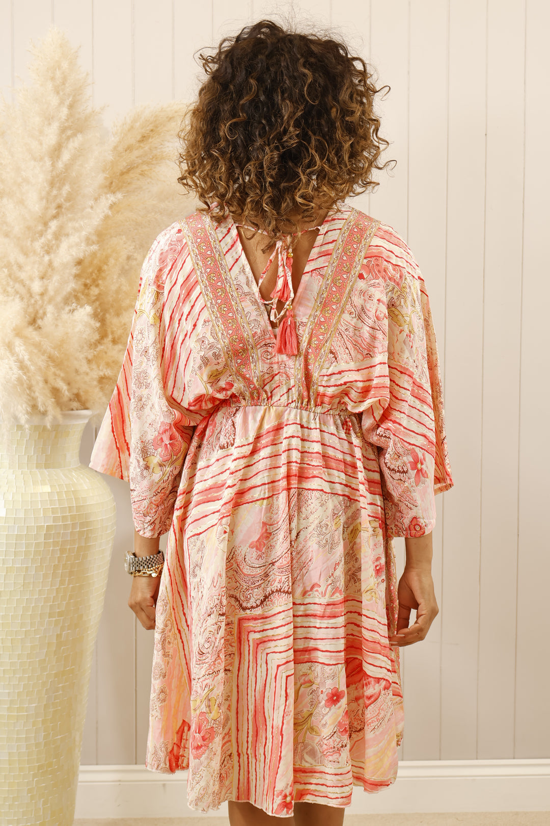 Saffi Silk Floral Tunic Pink