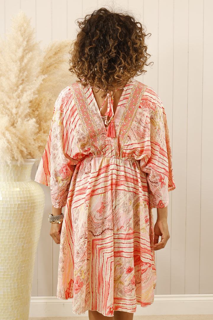 Saffi Silk Floral Tunic Pink