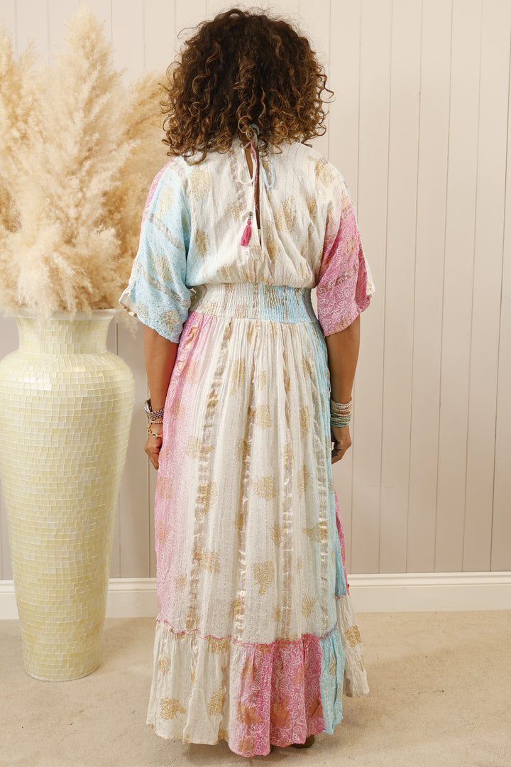 Amoli Maxi dress Pink/ Aqua