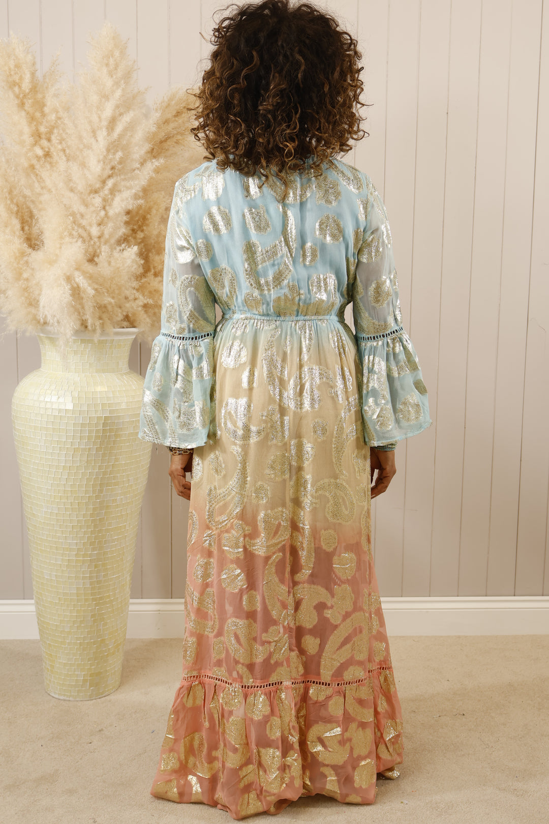 Itzel High/Low Maxi dress Turquoise