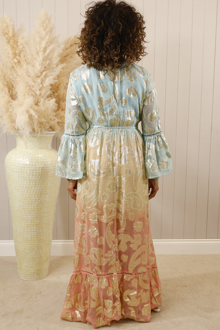 Itzel High/Low Maxi dress Turquoise