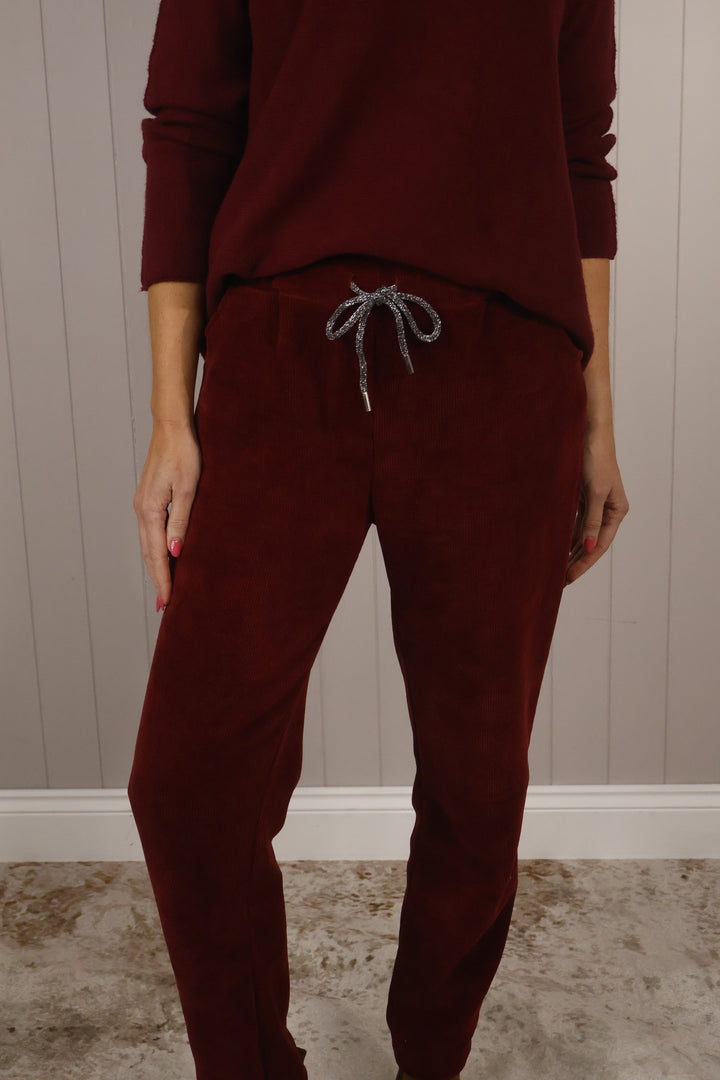 Chenille Magic Pants Wine