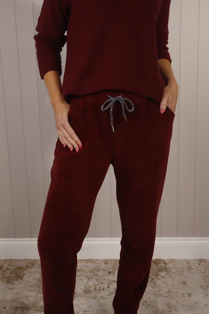 Chenille Magic Pants Wine