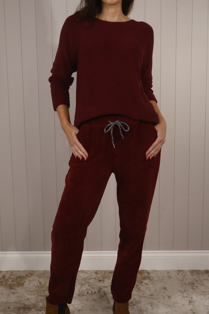 Chenille Magic Pants Wine