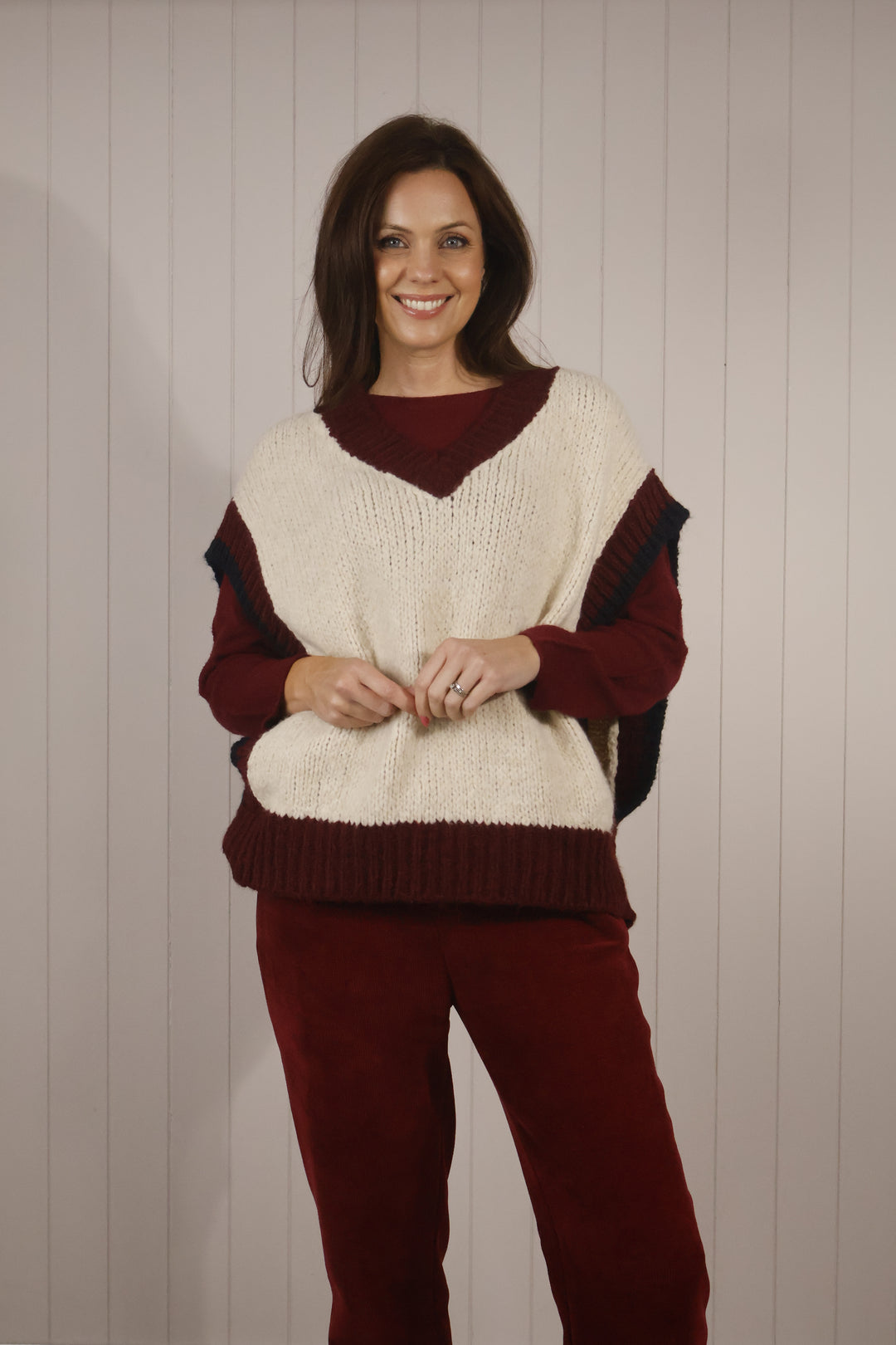 Amelia Chunky Knit Tank Top Plum