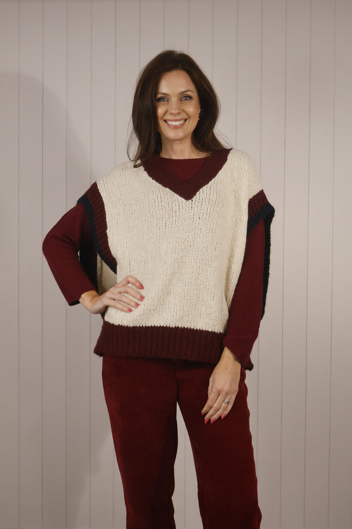 Amelia Chunky Knit Tank Top Plum
