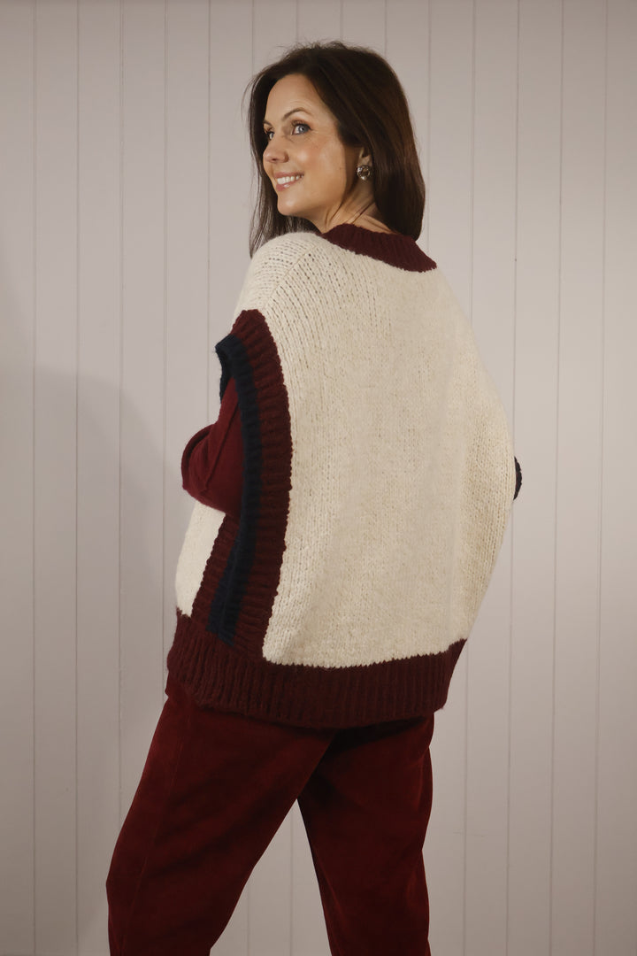 Amelia Chunky Knit Tank Top Plum