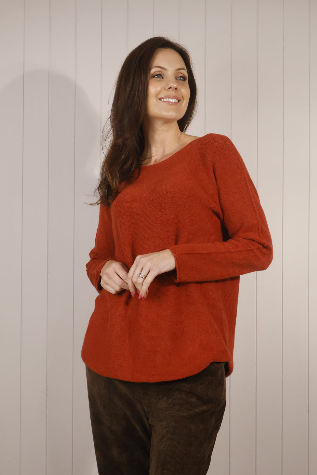 Anabelle Round Neck Jumper Rust