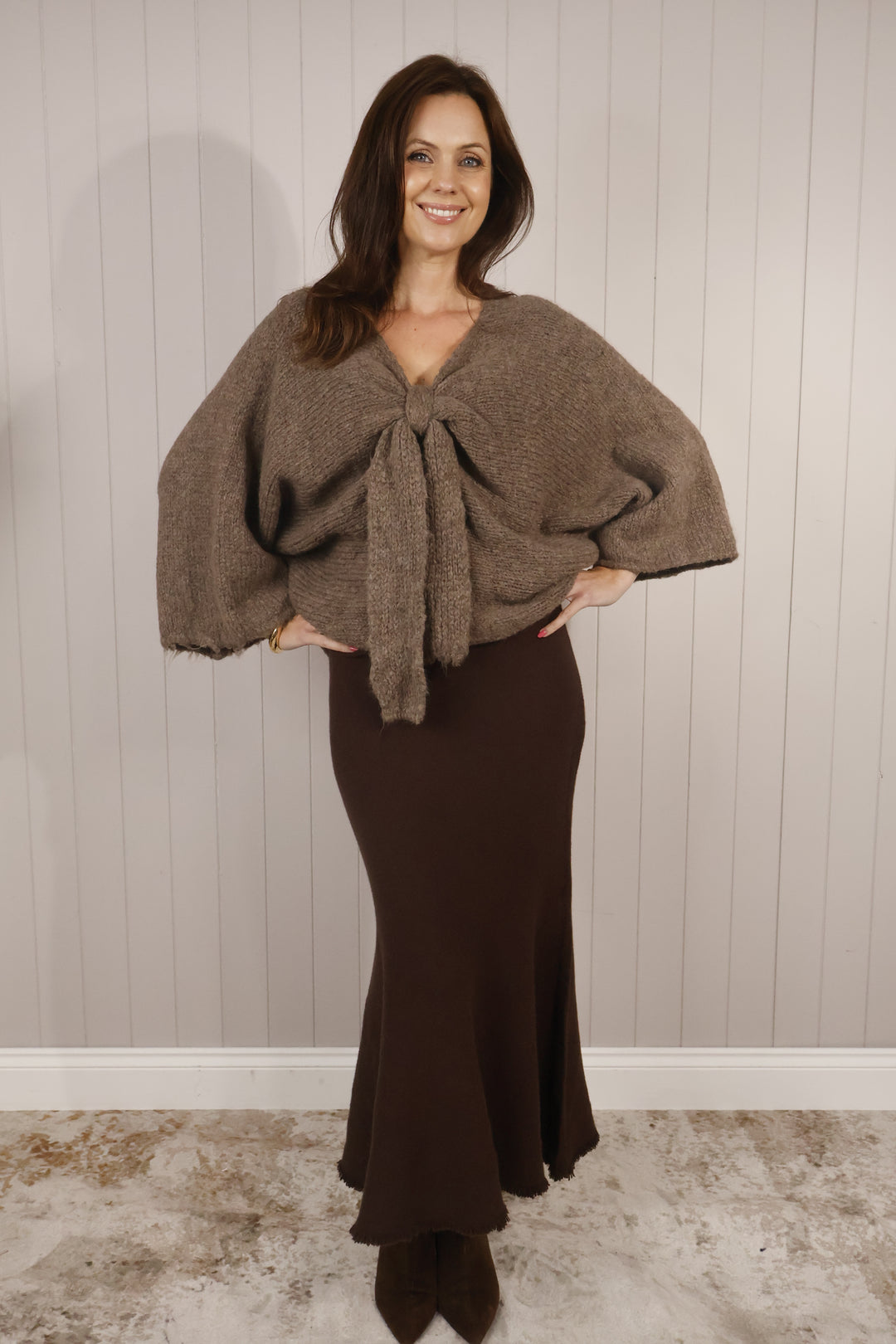 Delphine Knit Skirt Chocolate