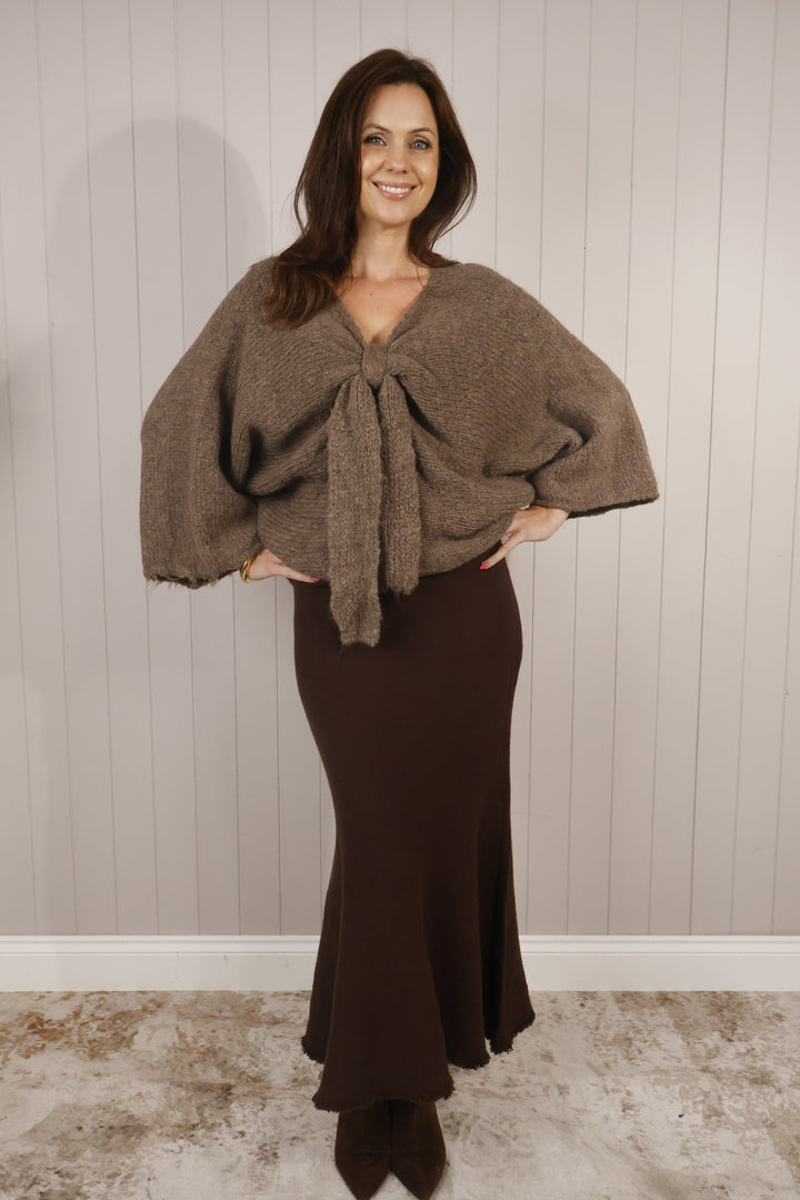 Delphine Knit Skirt Chocolate