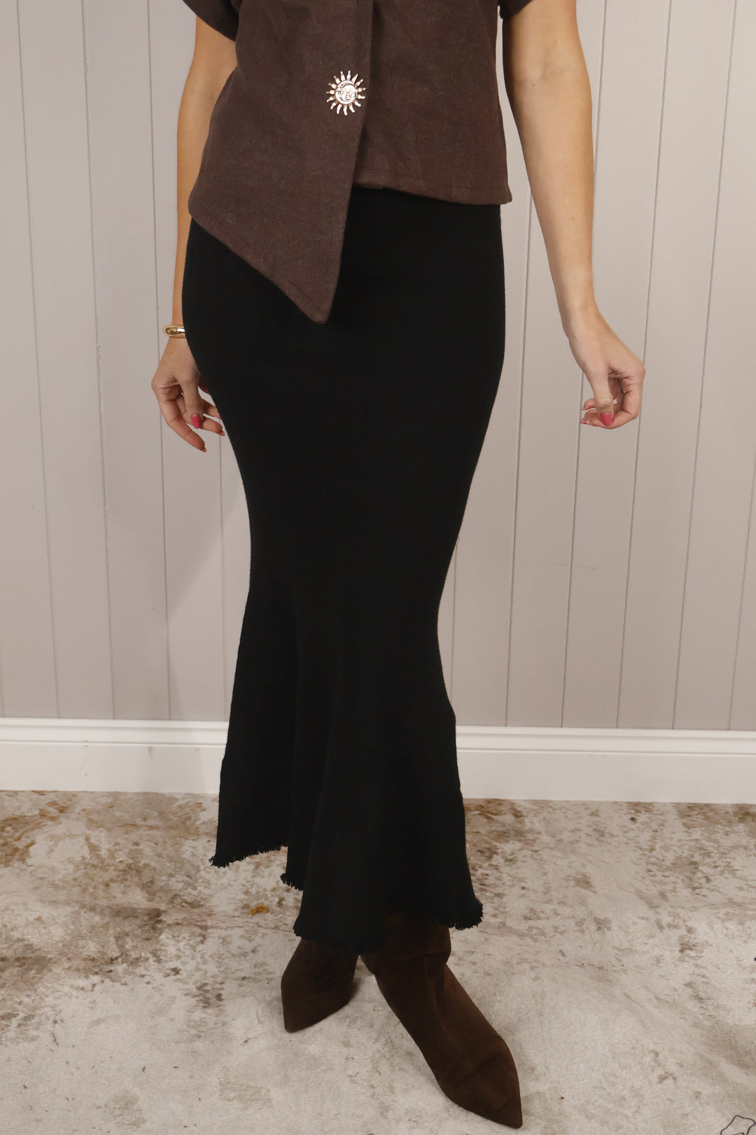 Delphine Knit Skirt Black