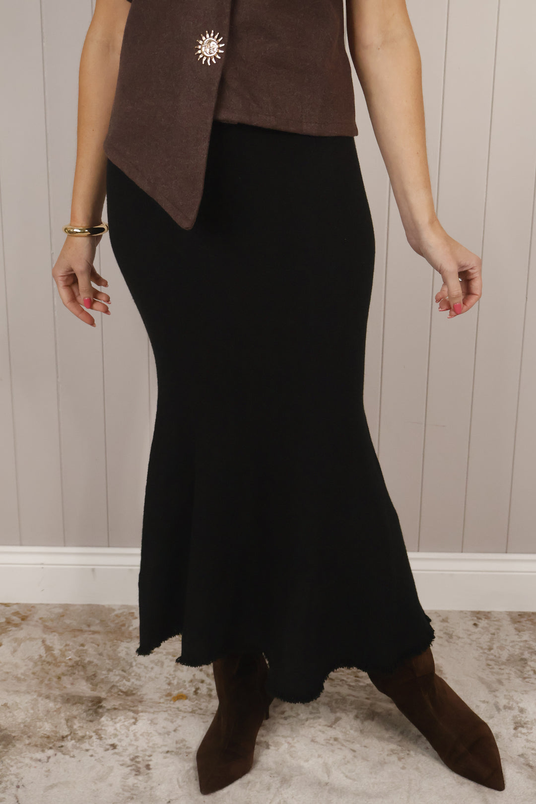 Delphine Knit Skirt Black