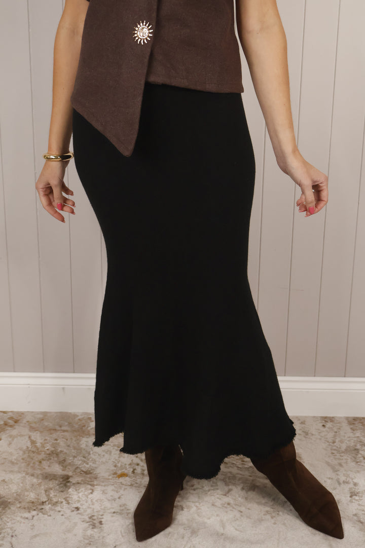 Delphine Knit Skirt Black