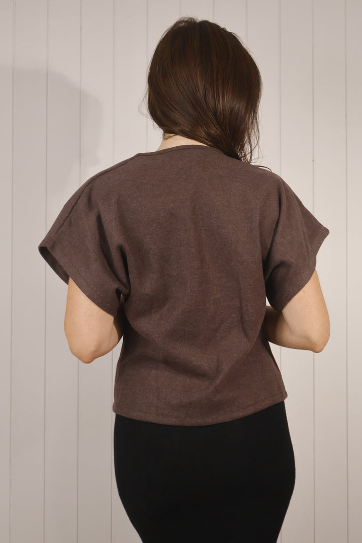Solana Sun Brooch Top Chocolate