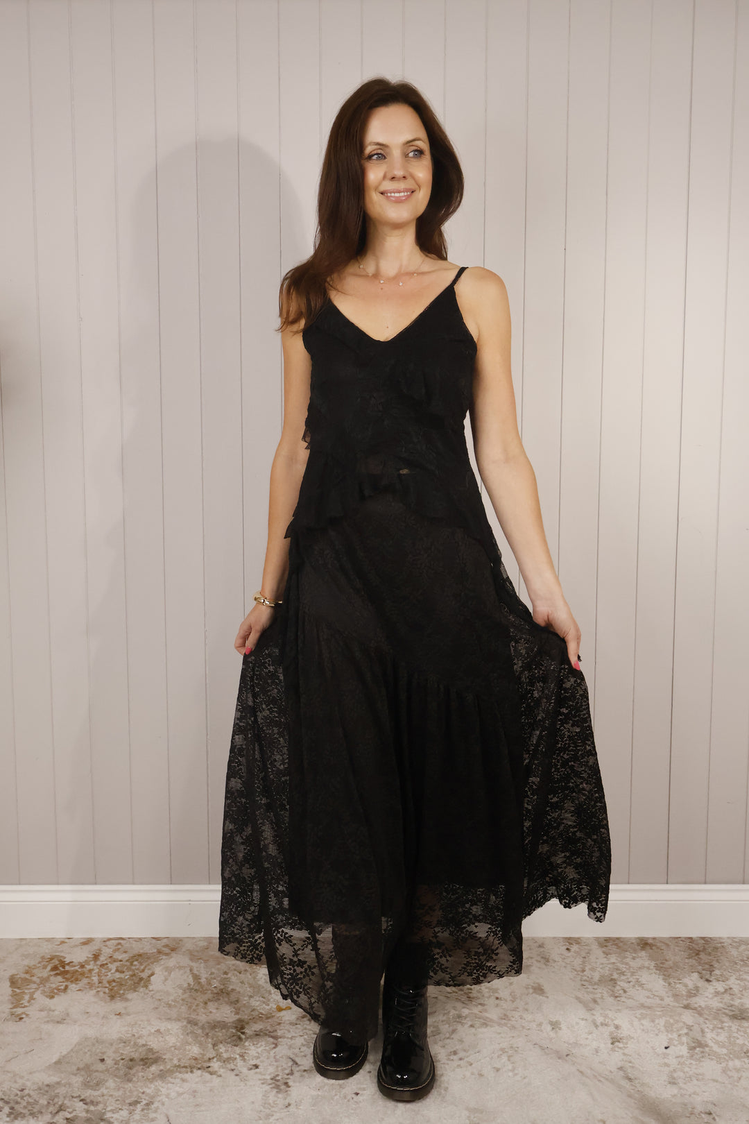 Elise Lace Maxi Skirt Black