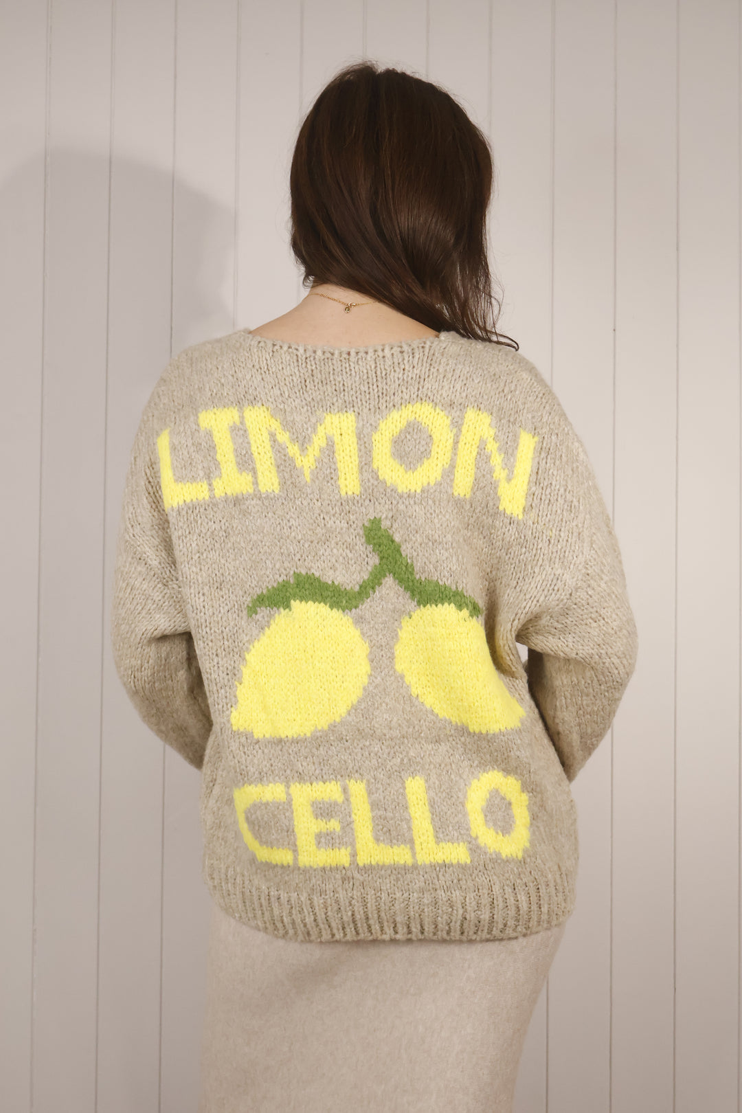 Limoncello V Neck Jumper Beige
