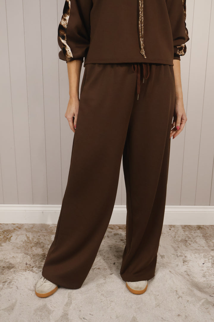 Lena Wide Leg Trousers Chocolate